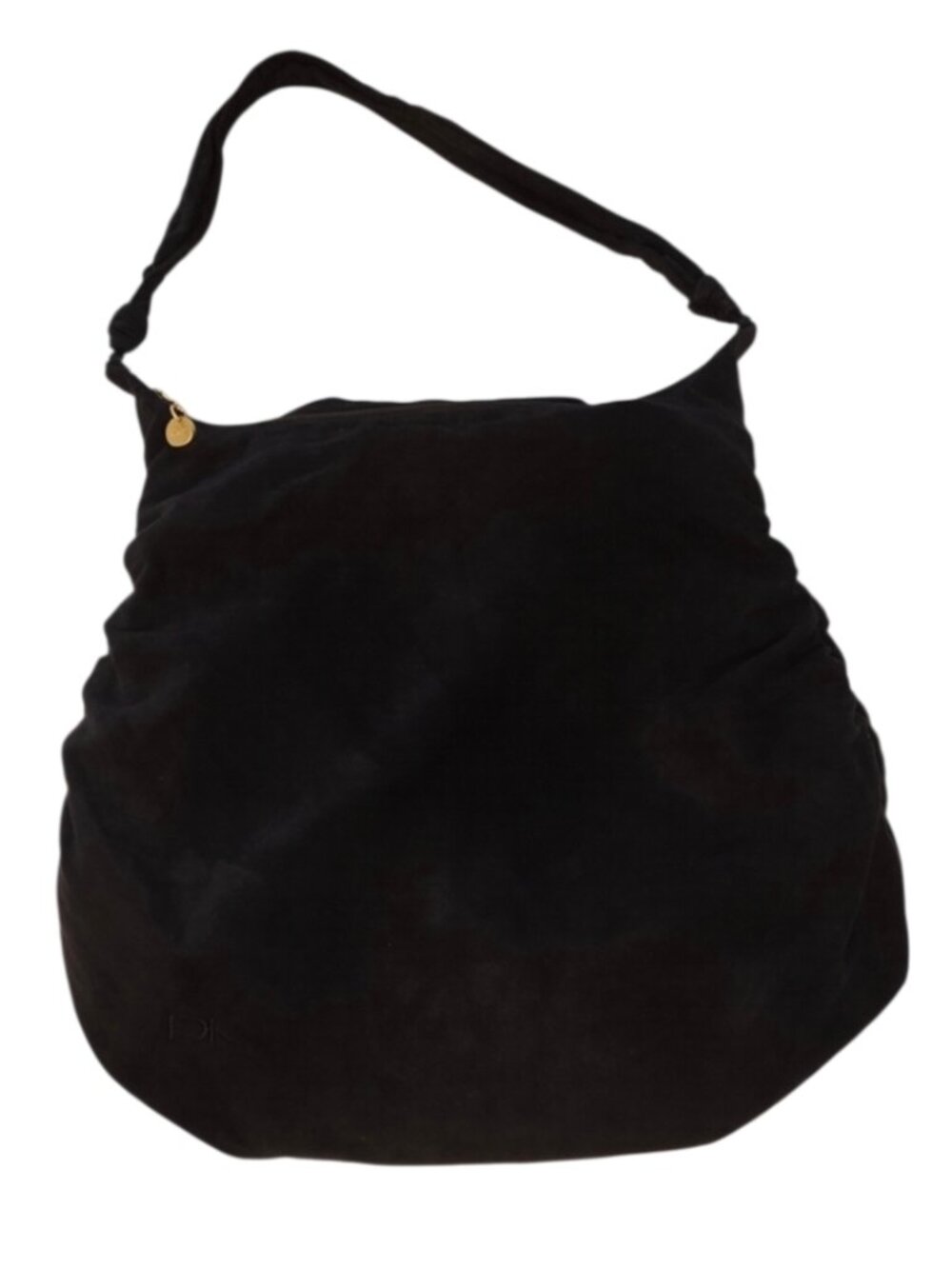 Donna Karan Cashmere Mist Slouchy Oversized Hobo Bag Tote Ruched Velvety Soft